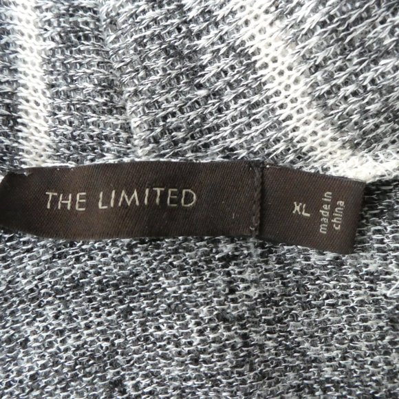 Vintage 90s Y2K Sweater Oversized Comfy Grey Contrasting Stripe Cowl Neck XL - Picture 5 of 6